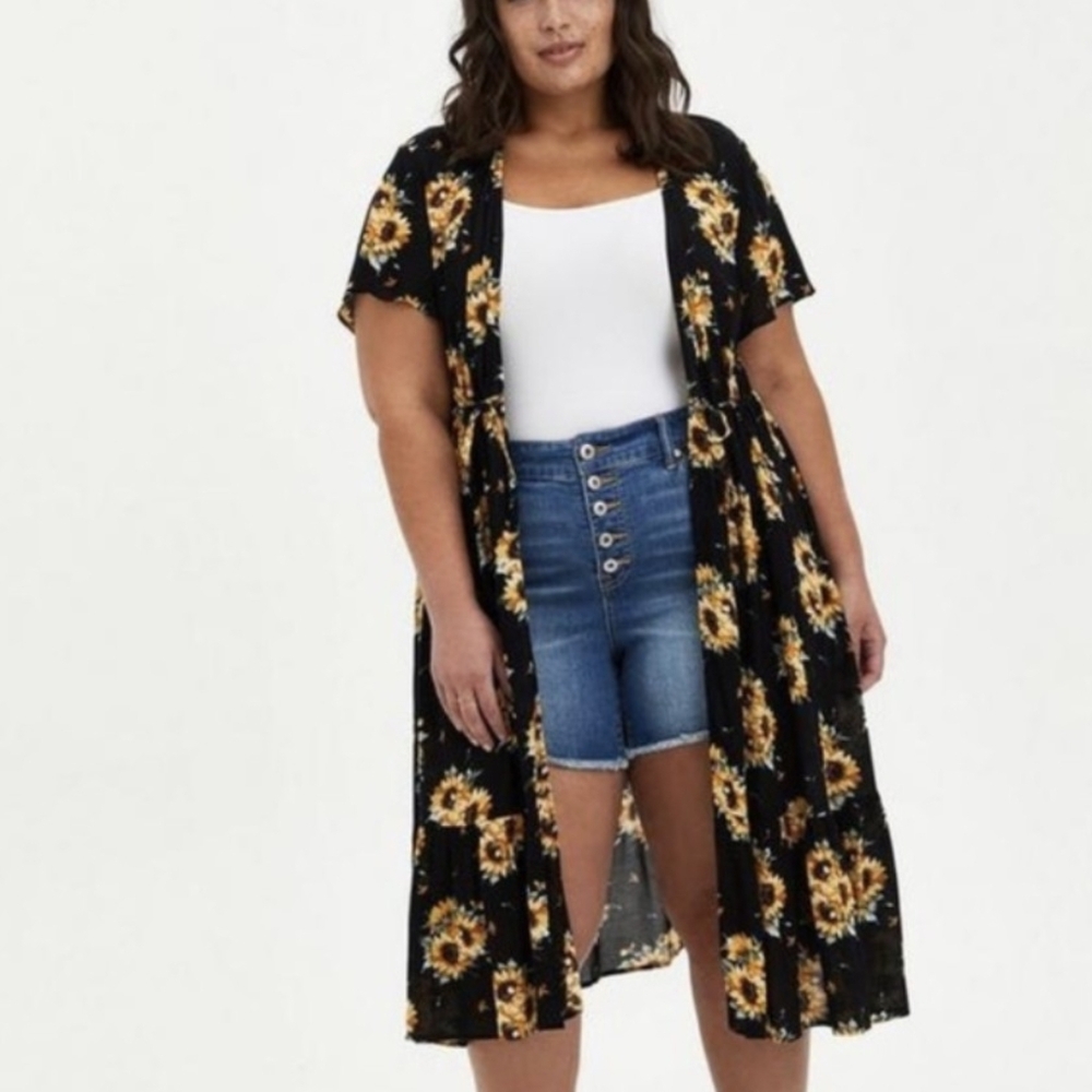 Black and Sunflower kimono